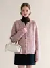 Top de punto de manga corta, cuello redondo, de un solo pecho, estilo simple para mujer, nueva colección otoño 2026, estilo 2378