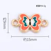 Ventas Directas del Fabricante Transfronterizas Colgante de Mariposa de Dibujos Animados Accesorios DIY Aleación de Metal con Goteo de Aceite Colgante Doble Joyería Color Mixto Lote Mixto