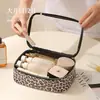 Bolsa de Cosméticos Transparente con Estampado de Leopardo de Lujo Ligero, a Prueba de Polvo, Impermeable, Gran Capacidad, Transparente Visible, Bolsa de Almacenamiento Portátil para Viaje