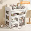 Caja de almacenamiento de escritorio, tipo cajón, transparente, para organizar papelería y artículos varios en un escritorio, organizador de escritorio de oficina, caja de almacenamiento