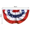 Bandera abanico americana 100D Día de la Independencia bandera semicircular plisada Día de los Veteranos bandera decorativa colgante