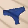 Ropa interior femenina popular, personalizada de fábrica, para comercio transfronterizo: tanga acanalado de algodón puro para uso diario, con ribete de encaje, sexy