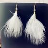 Outono e inverno novos brincos de borla de penas distintos elegantes estilo coreano brincos de pingente de pelúcia finos distintos para mulheres
