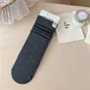 26 Calcetines Nuevos de Principios de Otoño para Mujer con Parche de Corazón de Lunares, Calcetines de Media Caña para Mujer, Calcetines de Algodón de Color Sólido Estilo Japonés de Media Caña Holgados