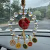 Atracción turística bolsa de la suerte de brocado Song con colgante de cristal del dios de la riqueza de cinco vías, regalo de bendición para el coche, pequeño regalo unisex para el Festival de Medio Otoño