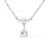 Colar Trendy Estilo Coreano com Zircônia em Gota d'Água e Temperamento Suave, Estilo Minimalista e Etéreo, Perfeito para Amigas, Corrente de Clavícula