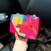 Bolsa Quadrada Pequena da Moda Tendência 2026 Novo Estilo Cor Simples e Única Blocos de Cor Bolsa de Ombro Bolsa de Mão Casual Bolsa Transversal para Mulheres