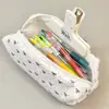Estojo Preto Simples com Laço Estilo Estudante Alta Aparência Grande Capacidade Bolsa para Material Escolar Bolsa de Armazenamento Fofa Atacado