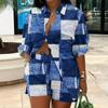 Europa y Estados Unidos transfronterizos nuevo comercio exterior ropa de mujer Amazon AliExpress estampado de moda temperamento conjunto de dos piezas para el trabajo