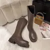 Botas Altas hasta la Rodilla Estilo Coreano para Mujer 2025 Otoño Nueva Llegada Botas Largas de Suela Gruesa Botas de Jinete Adelgazantes Botas Skinny