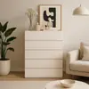 Cómoda tipo crema, mueble de almacenamiento para dormitorio, mesa de alimentación infantil, mueble de almacenamiento, mueble de almacenamiento de pared para sala de estar, mueble de ocho cajones, blanco