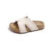 Pantuflas Birkenstock de Suela Gruesa para Niños Verano 2025 Nuevo Estilo Coreano Sandalias de Suela Blanda Estilo Bosque para Niñas con Borlas y Faldas