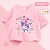 Camiseta de Algodão Puro de Manga Curta 2025 Novo Estilo de Verão para Meninas, Crianças e Meninas Mais Velhas, Blusa Solta Casual Tendência