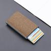 Saco de cartão de lona escova antirroubo RFID automático pop-up cartão de crédito clipe de ouro cartão de metal Bag carteira multi-cartão masculino