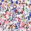 Cuentas Sueltas Cerámicas Azules y Blancas Impresas con Porcelana en Forma de Corazón Materiales para Manualidades DIY Pulsera Collar Pendientes Joyería de Estilo Antiguo