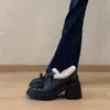 Nuevas botas de nieve 2026 de estilo británico, cálidas, forradas de polar, con tacón grueso, adornadas con lazo y de diseño único, con un aspecto sofisticado y elegante