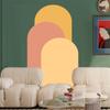 Adesivos de Arco Coloridos Criativos Boêmios para Quarto, Sala de Estar e Hall de Entrada; Adesivos de Parede Decorativos Autoadesivos de Arco com Costura de Três Cores
