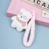 Colgante de felpa bufanda de dibujos animados oso llavero linda decoración de bolsa muñeca accesorio de regalo creativo