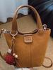 Bolso Texturizado para Mujer 2025 Otoño Nuevo Estilo de Alta Apariencia Moda Bolso Cubo Estilo Extranjero Bolso de Hombro Cruzado