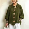 2026 Europeo y Americano Transfronterizo Amazon Otoño/Invierno Nuevo Estilo Solapa Grande y Botón Metálico Super Grande Chaqueta de Pana Super Grande
