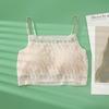 Top Tubinho de Alça de Seda Anti-Luz Cobertura para o Peito Renda Colete de Seda Amora Roupa Íntima para Meninas em Desenvolvimento Verão