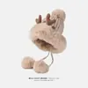 Chapéu de pescador de pelúcia tricotado preto para mulheres, estilo coreano outono e inverno, chapéu balde de circunferência da cabeça grande, quente e moderno, faz o rosto parecer menor