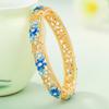 Pulsera Widney Beijing Cloisonne para Mujer Estilo Étnico Flor Diamante Calado Abertura Pulsera Regalo de Moda