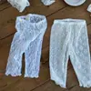 INS Leggings Finos de Verão para Bebês, Cor Sólida, Exclusivos com Renda Vazada para Meninas