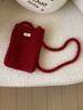 Corea del Sur Dongdaemun Otoño e Invierno Nuevo Huevo Bolsa para Teléfono de Casa Tejida a Mano Mezcla de Lana Bolso Cruzado Billetera de Punto para Mujer