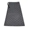Falda de Maternidad Otoño e Invierno Engrosada Gris de Punto con Lunares Falda Línea A Holgada Adelgazante Falda Larga Sin Soporte para la Barriga