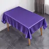 Ventas Directas de Fábrica Hotel de Alta Gama Banquete Escena de Boda Mantel de Tela Rectangular Brillante de Color Sólido Mantel de Satén