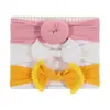 Set de moda para niños banda para el pelo bola lazo medias de nailon banda ancha para el pelo orejas de conejo de bebé diadema anudada