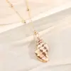 Collar Colgante de Concha de Caracol de Oro Laminado Natural Transfronterizo, Joyería Vintage de Playa Natural al por Mayor para Mujeres Ins