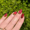Unhas Postiças de Morango Fruta Transfronteiriças Pontas de Unha Usáveis Europeias e Americanas Estilo Médio Adesivos de Unha Usáveis Arte de Unha Pontas de Unha Atacado