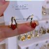 Moda vinho vermelho gota esmalte adorável orelha fivela nicho design luz luxo orelha jóias novo temperamento único brincos para as mulheres