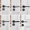 Cerradura de puerta negra universal para el hogar, cerradura dividida de 58 pulgadas, manija de puerta de dormitorio interior, cerradura de puerta de estilo antiguo, cerradura de puerta con succión magnética