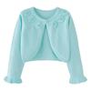 Meninas espanholas handmade flor combinando saia xale pequeno primavera e outono fino bebê crianças malha casaco cardigan