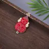 Novo Brocado de Canto Estilo Chinês Abóbora e Cavalo da Fortuna Bordado Dupla Face Pulseira DIY Feita à Mão Pingente Acessórios Pequenos Enfeites Pendurados Atacado
