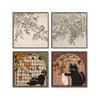 Pintura Decorativa Estilo Medieval para Sala de Estar Mural para Pared de Fondo de Sofá Mural Retro Francés para Restaurante Mueble de Entrada Pintura Colgante para Dormitorio