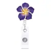 Identificación de Insignia Fácil de Tirar Hecho a Mano Hebilla Retráctil Flor Hawaiana Pequeña Fresca Arcilla Suave Hebilla de Frangipani