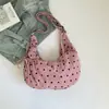 Bolsa Tote de Bolinhas Estilo Coreano Ins Nova Tendência Aparência Sofisticada Retrô Nicho para Mulheres, Bolsa Transversal Leve de Grande Capacidade para o Dia a Dia