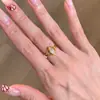 Anillo de Cadena Suave con Diamante Marquise de Plata Estilo Xiaohongshu, Anillo para Dedo Índice, Anillo para Dedo Meñique, Anillo de Nicho para Mujer, Joyería Exquisita de Alta Gama