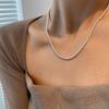 Collar Minimalista de Moda Plateado con Cierre de Pinza, Cadena para Suéter para Mujer, Estilo a Juego para Pareja, Apilable