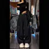 Outono/Inverno 2026 Novo Jeans de Cintura Alta Retrô com Estampa de Leopardo Patchwork Perna Curva Solto Casual Perna Larga para Mulheres Tendência