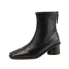 Botines estilo Melard para mujer, nueva colección otoño/invierno, con cremallera trasera, ajuste ceñido, versátiles, cómodos, puntera cuadrada y tacón grueso, estilo botín Chelsea