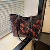 Bolsos para Mujer 2025 Otoño Nuevo Bolso de Compras Hombro Único Gran Capacidad Estampado de Cerezas Moda Bolso Tote Simple Bolso de Mano