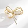 Elegante Broche de Lazo de Nácar Natural Chapado en Oro Cobre, Exquisito Corsage de Alta Gama para Mujer, Elegantes Accesorios para Pin de Solapa
