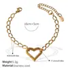 Colar Coração Vazado Francês Mais Vendido Aço Inoxidável Banhado a Ouro Real 18K Pulseira Simples Elegante Estilo Ins Transfronteiriço