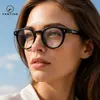 Gafas transparentes de montura redonda con lente lisa, gafas decorativas de moda para hombres y mujeres, lente lisa, montura redonda negra brillante, sin graduación, para uso diario