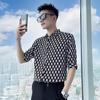 Camisa Floral Masculina High-end Ice Silk Short-sleeved Summer Trendy Brand Ins Rechonchuda Camisa Masculina Bonita Camisa Meia Manga Fina